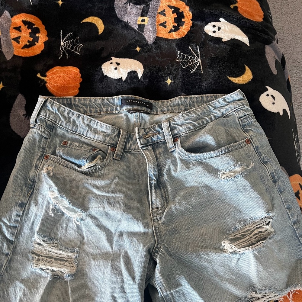 Aeropostale Light Blue Baggy Denim Shorts